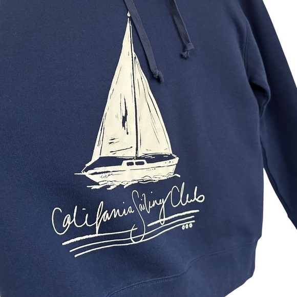 J Crew Womens Vintage Sailing Club Hoodie Sweatshirt Sz Small Navy Blue L0541 - Picture 5 of 7
